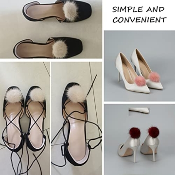 Mink Fur Pom Pom Shoe Clips for Stylish Footwear