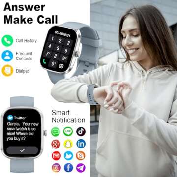 Smart Watch(Answer/Make Call), 1.91" Smartwatch for Men Women, New Fitness Watch with 110+ Sport Mod...