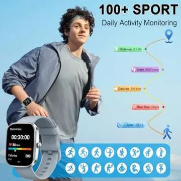 Smart Watch(Answer/Make Call), 1.91" Smartwatch for Men Women, New Fitness Watch with 110+ Sport Modes, Fitness Activity Tracke with Pedometer/Sleep Monitor/Heart Rate/IP68 Waterproof