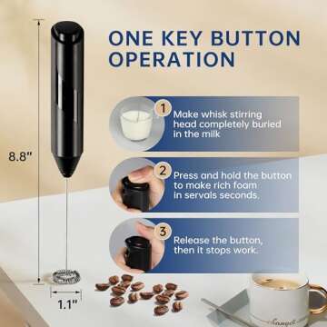 YSSOA Electric Handheld Milk Frother with Stand 2024