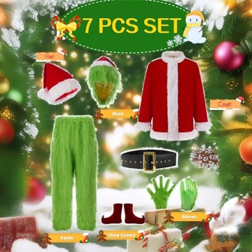 PashaLs 7PCS Christmas Monster Costume for Adults