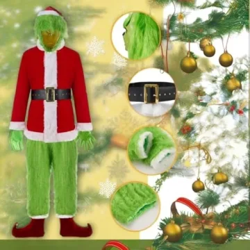 PashaLs 7PCS Christmas Monster Costume for Adults