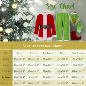 PashaLs 7PCS Christmas Monster Costume for Adults