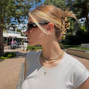 Wekin Large Hair Claw Clips for Thick Hair, 2 Pack Tortoise Hair Clips, Acrylic Celluloid French Butterfly Jaw Clips, Strong Hold for Women Girls