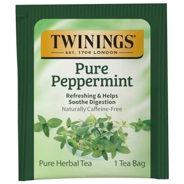 Twinings Pure Peppermint Tea Bags, 20 Count - Refreshing Flavor