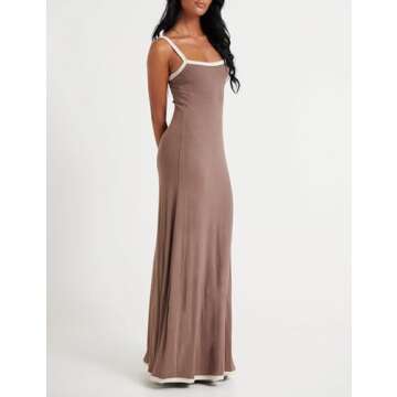 HYLLGUD Summer Knit Maxi Dress - Chic and Versatile Sleeveless A-Line Dress