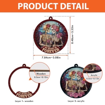 Skeleton Couple Suncatcher Ornament - Gothic Valentine Gift