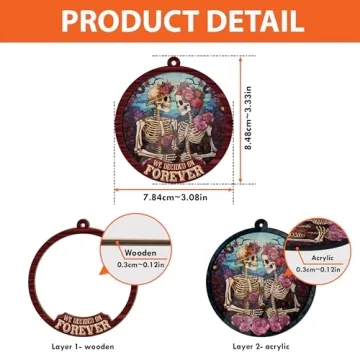 Skeleton Couple Suncatcher Ornament - Gothic Valentine Gift