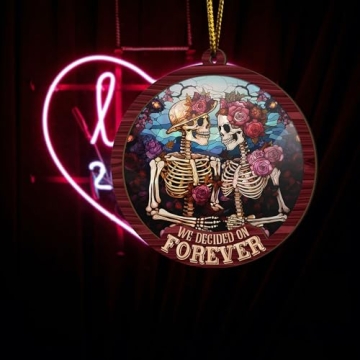 Skeleton Couple Suncatcher Ornament - Gothic Valentine Gift