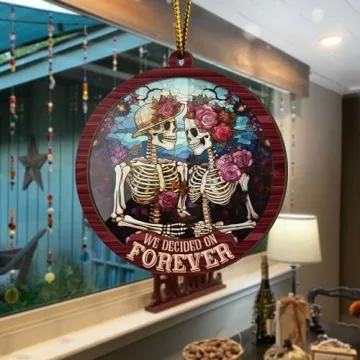 Skeleton Couple Suncatcher Ornament - Gothic Valentine Gift
