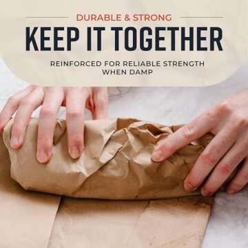 Bryco Goods 24 Inch x 175 Feet, Brown Butcher Paper Roll, Unbleached, Uncoated, Unwaxed, Food-Grade, Wide Kraft Paper for BBQ, Smoking, Grilling, Wrapping Meat, Table Covering - USA Made