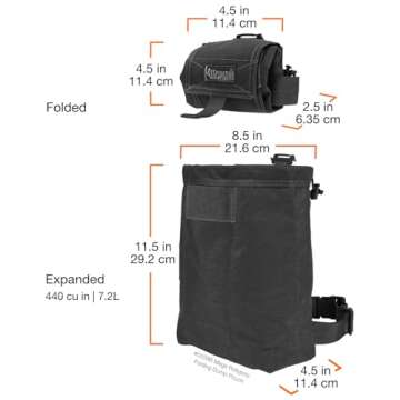 Maxpedition Mega Rollypoly Folding Dump Pouch (Black)