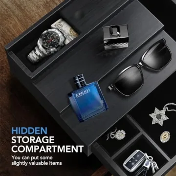 3 Tier Cologne Stand Organizer Velvet Lined Drawer Compartments