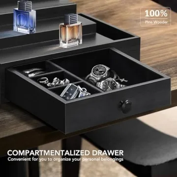 3 Tier Cologne Stand Organizer Velvet Lined Drawer Compartments