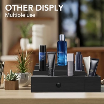 3 Tier Cologne Stand Organizer Velvet Lined Drawer Compartments