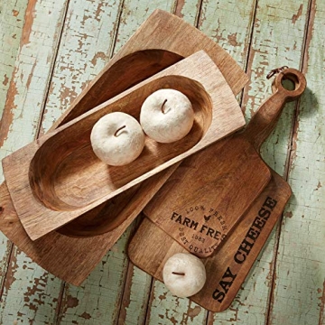 Mango Wood Dough Bowl Set for Rustic Home Decor