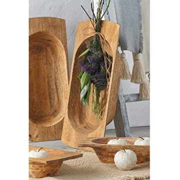 Mango Wood Dough Bowl Set for Rustic Home Decor