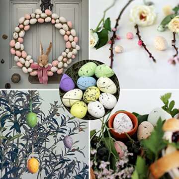 LWINGFLYER 20pcs Artificial Bird Eggs Craft for Home Decor Garden Ornaments Speckled Fake Foam Bird Eggs for Wedding Party Decorative Photography Prop (20)