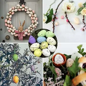 LWINGFLYER 20pcs Artificial Bird Eggs Craft for Home Decor Garden Ornaments Speckled Fake Foam Bird Eggs for Wedding Party Decorative Photography Prop (20)