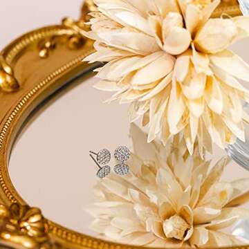 Elegant PAVOI White Gold Mini Disc CZ Stud Earrings for Women