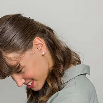 Elegant PAVOI White Gold Mini Disc CZ Stud Earrings for Women