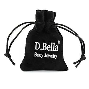 D.Bella 14G Stainless Steel Belly Button Rings 10mm 3/8" Barbell Belly Navel Rings Piercing for Wome...