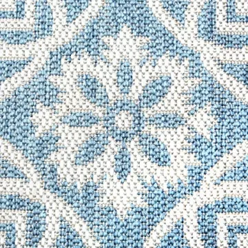 Nicole Miller New York Patio Country Danica Transitional Geometric Indoor/Outdoor Area Rug, Blue/Grey, 5'2"x7'2"