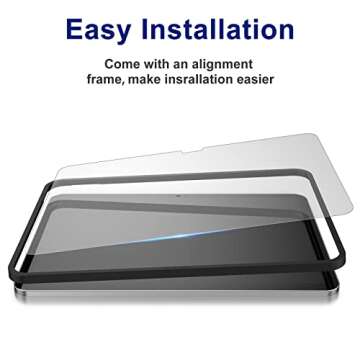 Ksleri 2 Pack Matte Glass Screen Protector for iPad A16 11 Inch (2025 11th Generation) / iPad 10th Generation 10.9” 2022 (Not Privacy) Anti Glare Anti Fingerprint Tempered Glass with Alignment Frame