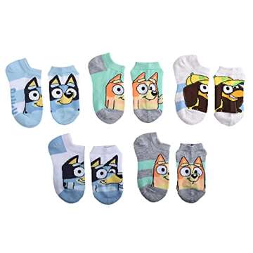 Bluey Kids No Show Socks, Blue, Small