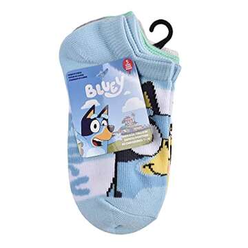 Bluey Kids No Show Socks, Blue, Small