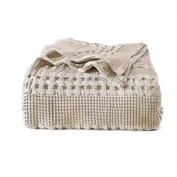 PHF 100% Cotton Waffle Weave Blanket Queen Size Lightweight
