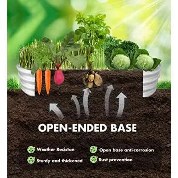 COATTOA Raised Garden Bed, Outdoor Galvanized Planter Boxes, Galvanized Garden Beds Outdoor with Metal Plant Stakes, Large Raised Garden Stock Tank, Garden Beds for Vegetables Planter 4×2×1ft