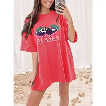 Trendy CSDAJIO Women's Graphic Oversized Tshirt