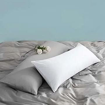 FLXXIE Body Pillow Cover - Super Soft Microfiber 20x54 Body Pillow Case - Envelope Closure, Wrinkle, Stain Resistant White Body Pillow Cover, 20x54, White