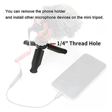 GODOX Handheld Adapter ML-H for MoveLink M1/M2 Wireless Microphone System, with Mini Tripod Phone Holder Set for Interviews,Hosting,Live Streaming