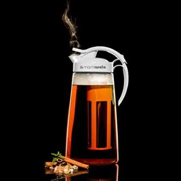 Fruit And Tea Infusion Water Pitcher - Ice Ball Maker - Infused Water Recipe eBook - Includes Shatterproof Jug, Fruit Infuser and Tea Infuser - White