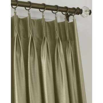 Curtainworks Marquee Faux Silk Pinch Pleat Curtain, 1 Panel, 30 by 84", Bronze