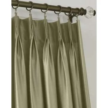Curtainworks Marquee Faux Silk Pinch Pleat Curtain, 1 Panel, 30 by 84", Bronze