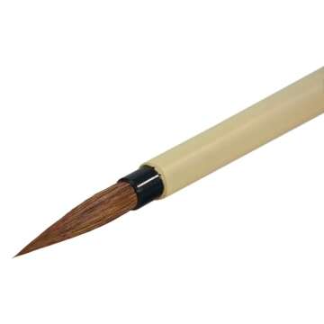 Fine Brown Hair Bamboo Handle Watercolor Paint Brush, Size 6