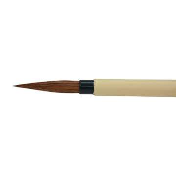 Fine Brown Hair Bamboo Handle Watercolor Paint Brush, Size 6