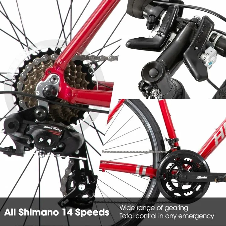 HILAND 700c Road Bike: Lightweight 14 Speed Commuter