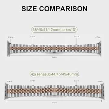 baozai Stainless Steel Apple Watch Band for Women