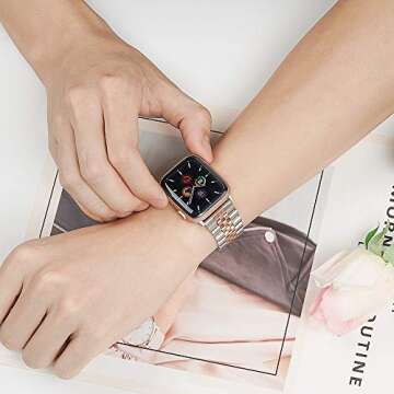 baozai Stainless Steel Apple Watch Band for Women