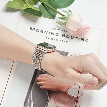 baozai Stainless Steel Apple Watch Band for Women