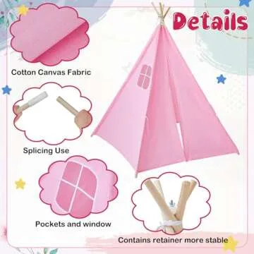 Enchanting Woanger Kids Teepee Tent with LED Star Lights