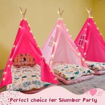 Enchanting Woanger Kids Teepee Tent with LED Star Lights