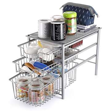 3S Sliding Basket Organizer - Perfect for Home Storage Solutions