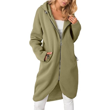 Dyexces Womens Zip Up Hoodie Casual Long Hoodies for Women Tunic Sweatshirts Long Sleeve Winter Jack...