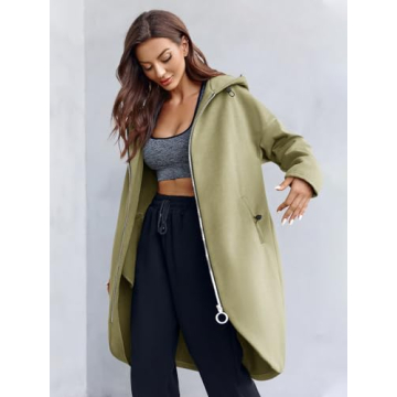 Dyexces Womens Zip Up Hoodie Casual Long Hoodies for Women Tunic Sweatshirts Long Sleeve Winter Jackets with Pockets