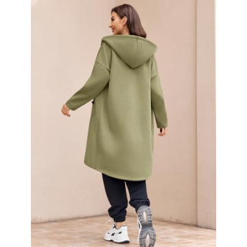 Dyexces Womens Zip Up Hoodie Casual Long Hoodies for Women Tunic Sweatshirts Long Sleeve Winter Jackets with Pockets